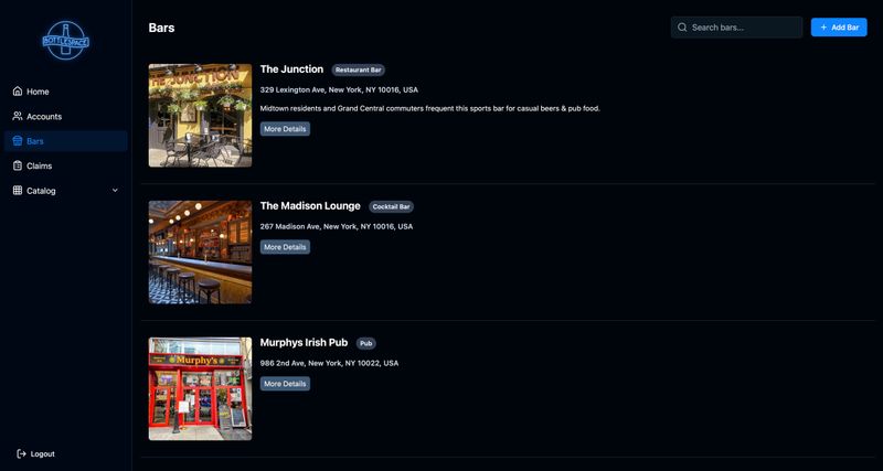 BottleSpace admin bars