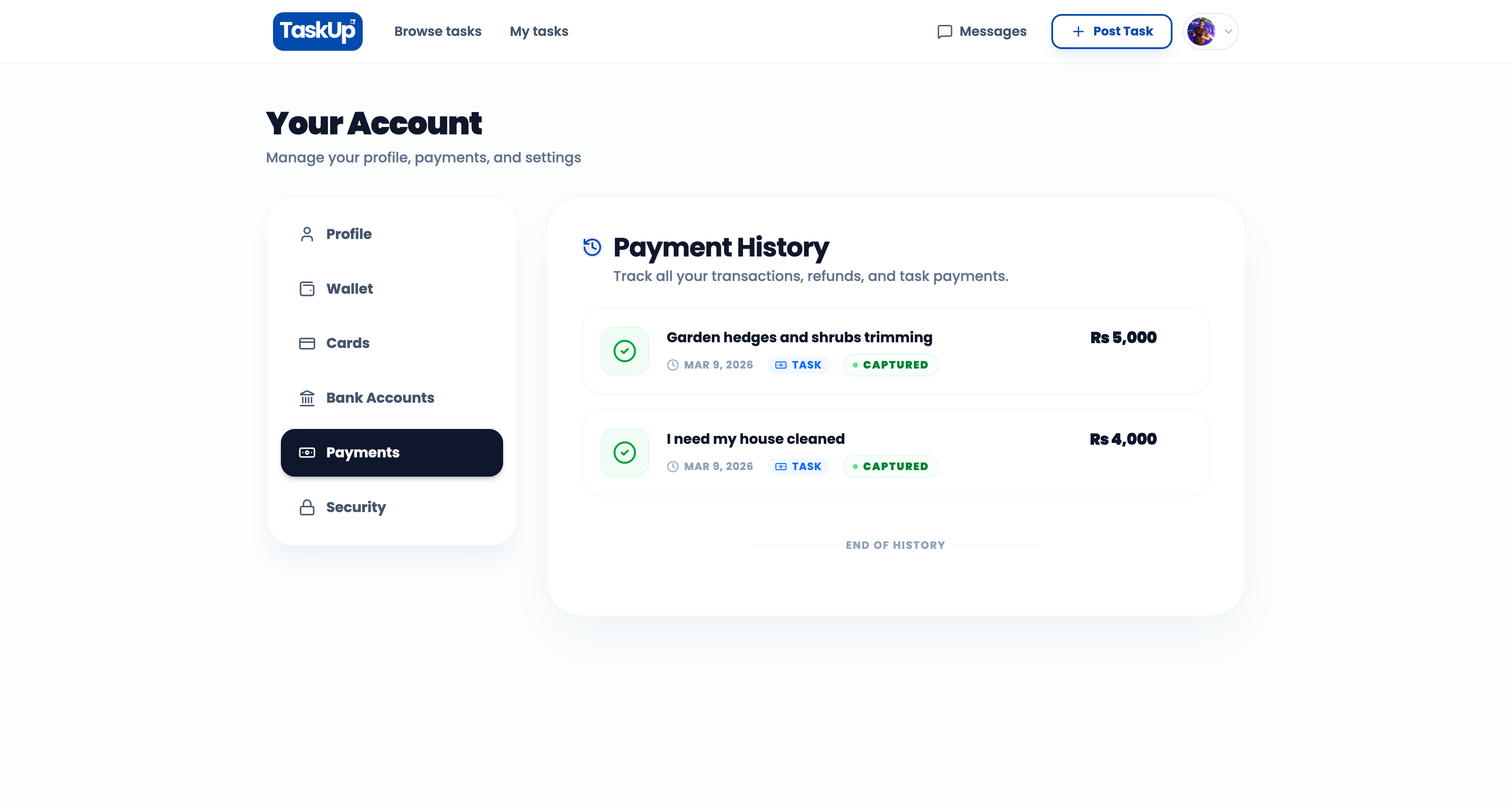 TaskUp Payments